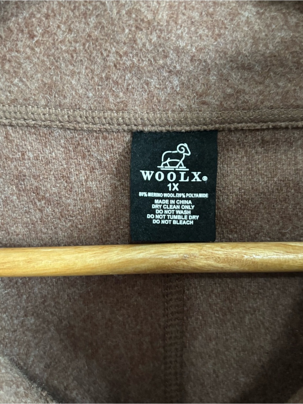 WoolX Merino Wool Full Zip Vest Chocolate Brown 1X Zip Front Pockets - Picture 4 of 6